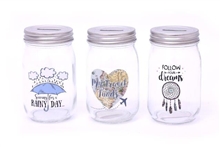 Glass Money Jar 3 Assorted 13cm