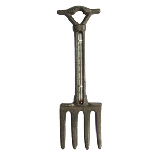 Cast Iron Garden Fork Thermometer 23cm