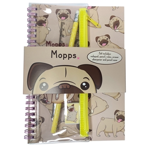 Pug Notepad Pencil Case And Stationary Set