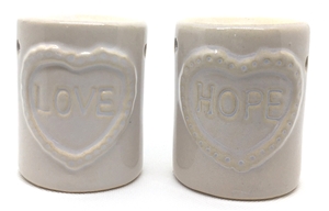 Ceramic Hope And Love Burners 2 Assorted 8cm