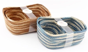 Set Of 3 Woven Baskets 2 Assorted