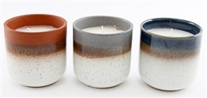 Glazed Candle Pot 3 Assorted 9cm