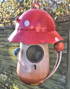 Metal Toadstool Birdhouse 27cm