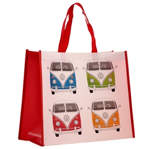 Volkswagen Red Campervan Shopping Bag