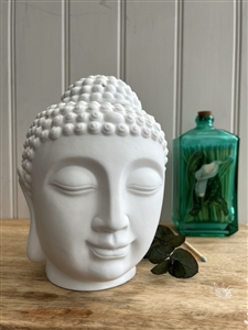 Large White Buddha Head Oil Burner 20cm