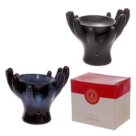 Open Hands Ceramic Oil Burner - 2 Assorted 14.7cm