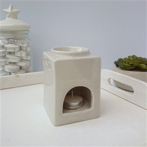 Stackable Square Ceramic Wax Melter - Grey