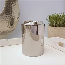 Stackable Cylinder Ceramic Wax Melter - Silver