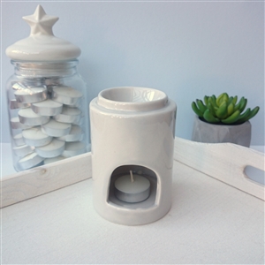 Minimalist Cylinder Ceramic Wax Melter - Grey