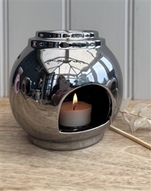 Stackable Large Ball Ceramic Wax Melter - Silver