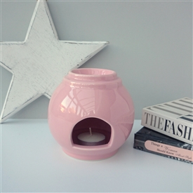 Minimalist Large Ball Ceramic Wax Melter - Pink