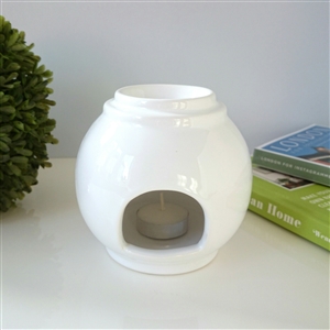 Stackable Large Ball Ceramic Wax Melter - White