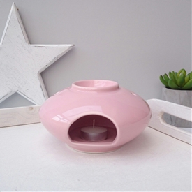 Minimalist Large Oval Ceramic Wax Melter - Pink