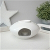 Minimalist Large Oval Ceramic Wax Melter - White