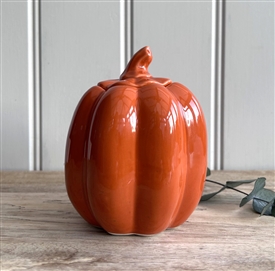 Pumpkin with Lid Wax Melter / Oil Burner 12cm - Orange
