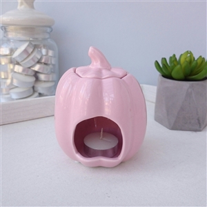 Pumpkin with Lid Wax Melter / Oil Burner 12cm - Pink