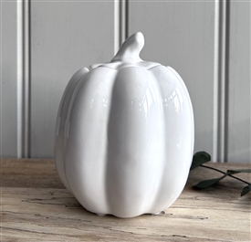 Pumpkin with Lid Wax Melter / Oil Burner 12cm - White
