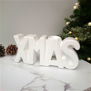 XMAS Ceramic Wax Melter 25cm - White