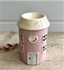 DUE JULY Pottery House Wax Burner 13cm - Pink