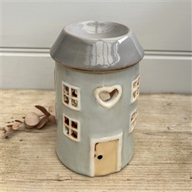 DUE JULY-  Pottery House Wax Burner 13cm - Grey