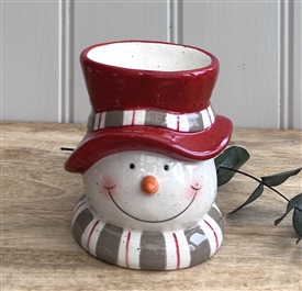 Festive Friends Ceramic Wax Burner 13cm - Jolly Snowman