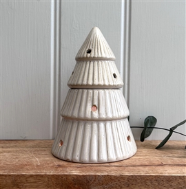 Ceramic Tree Wax Burner with Reactive Glaze 15cm - White