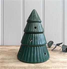 Ceramic Tree Wax Burner with Reactive Glaze 15cm - Green