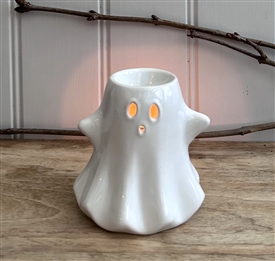 White Ceramic Ghost Wax Burner 11cm