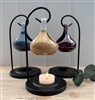 3asst Reactive Glaze Hanging Teardrop Ceramic Oil Burner / Wax Melter 18cm