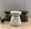 DUE LATE AUGUST - 3asst Buddha Ceramic Oil Burner / Wax Melter 9cm
