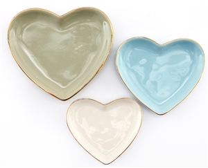 Set Of 3 Heart Trinket Dishes