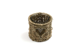 Seagrass Candle Holder 13cm