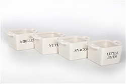 4asst Square Snack Bowls 9x6cm -  SOLD IN 4's
