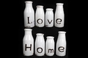 Set Of 4 Love/Home Bottles