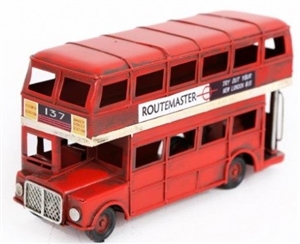 London Bus Tin Ornament 16cm
