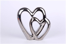 Silver Double Heart Ornament