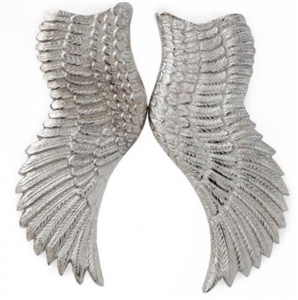Large Pair Of Silver Angel Wings 52cm