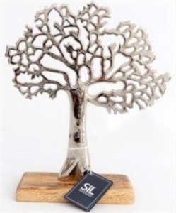 Aluminium Tree On Wood Base 26cm