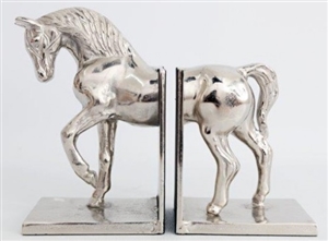Silver Horse Bookends 29cm