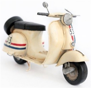 Cream Scooter Tin Ornament 28cm