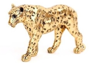 Gold Polyresin Leopard Ornament