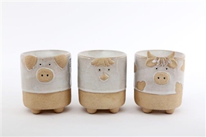 3asst Ceramic Farmyard Animal Oil/Wax Warmer   10cm