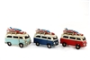 3asst Tin Campervan Ornament 11cm