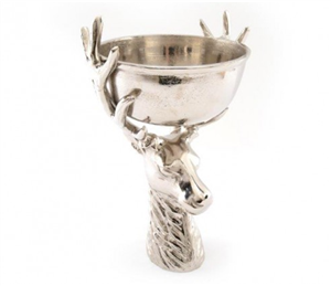 Silver Bowl With Deer Deco 37cm