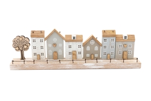 Wooden Houses Decoration 37x11cm