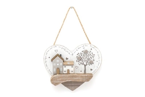 Wooden Houses Heart Sign