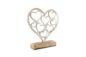 Silver Heart With Hearts Inside 22cm