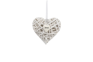 Rattan "Be Kind" Hanging Heart Decoration 15cm