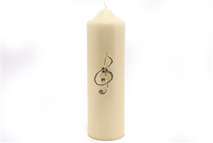 Silver Music Note Candle Pin 7.6cm  SOLD IN 12's