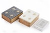 2asst Playing Card Set With Marble Lid 11.5cm